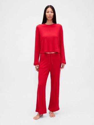 Pijama curto com estampa de waffle