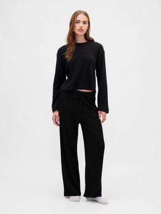 Pijama curto com estampa de waffle