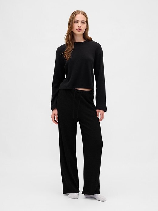 Pijama curto com estampa de waffle Pijama curto com estampa de waffle