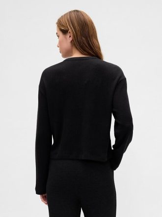 Pijama curto com estampa de waffle