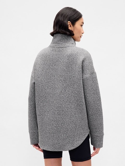 Pulôver GapFit Quilted Jacquard Meio Zíper Pulôver GapFit Quilted Jacquard Meio Zíper