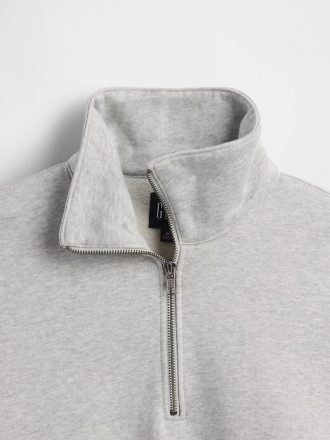 Pulôver grande e pesado com zíper de um quarto