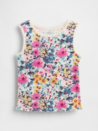 Regata com acabamento em renda para bebês e crianças pequenas