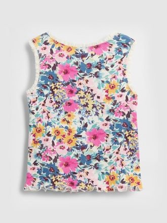 Regata com acabamento em renda para bebês e crianças pequenas