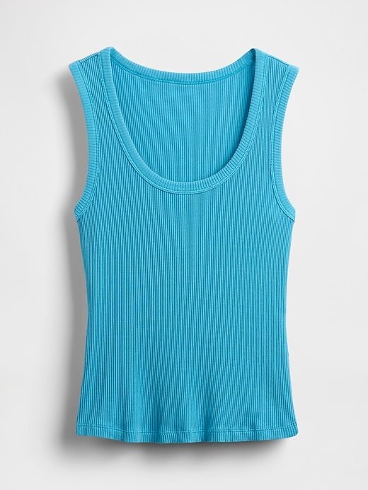 Regata com decote redondo e nervuras Regata com decote redondo e nervuras