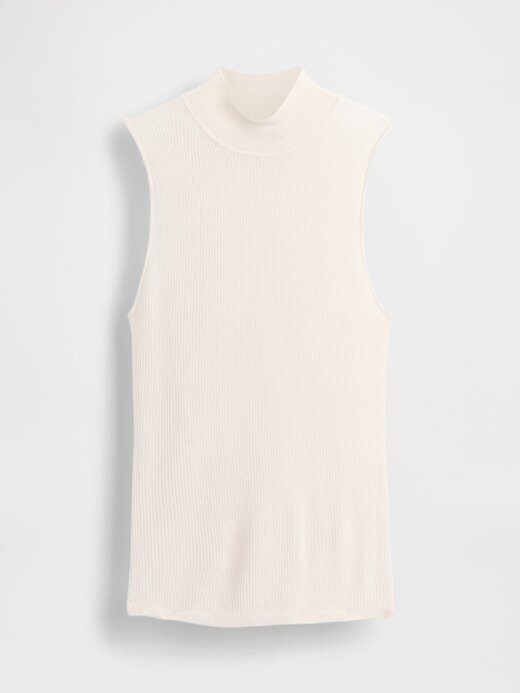 Regata com decote redondo e nervuras transparentes Regata com decote redondo e nervuras transparentes