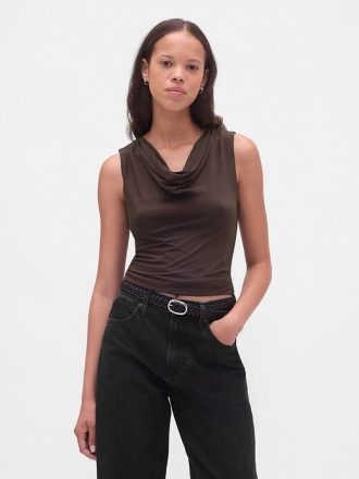 Regata cropped com decote careca