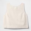 Regata cropped em mistura de linho