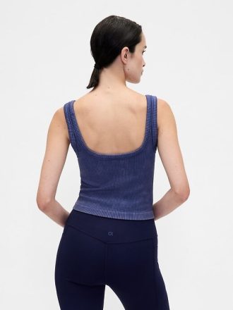 Regata curta com nervuras sem costura GapFit