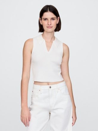 Regata curta com suéter canelado