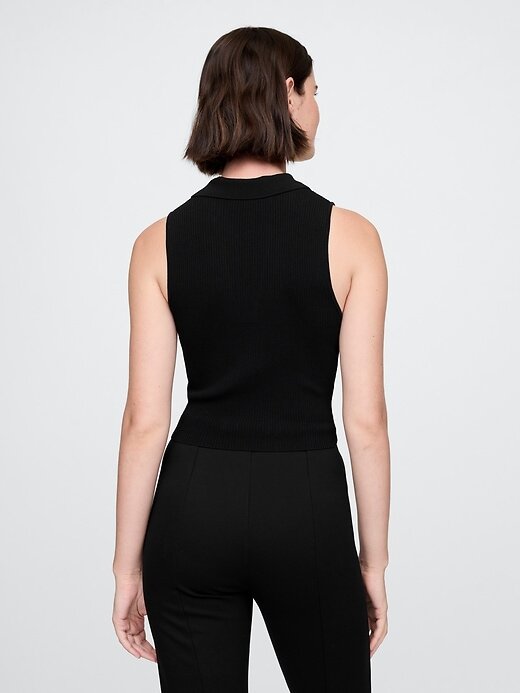 Regata curta com suéter canelado Regata curta com suéter canelado