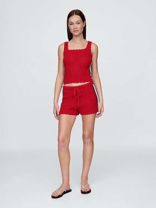 Regata curta de crochê 100% algodão Regata curta de crochê 100% algodão