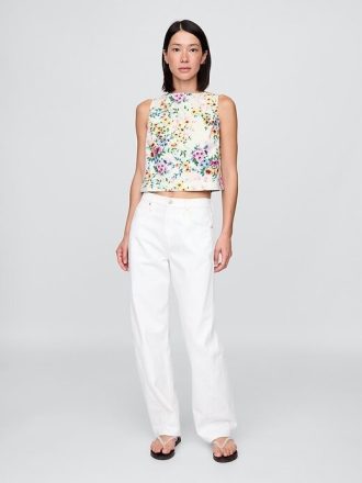 Regata curta jeans floral