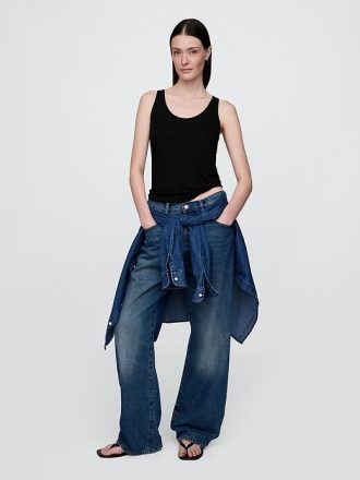 Regata estilo nadador com costas nadador em mistura de linho