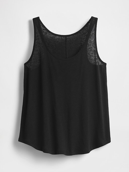 Regata estilo nadador com costas nadador em mistura de linho Regata estilo nadador com costas nadador em mistura de linho