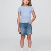 Saia jeans de cintura alta infantil