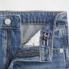 Saia jeans de cintura alta infantil