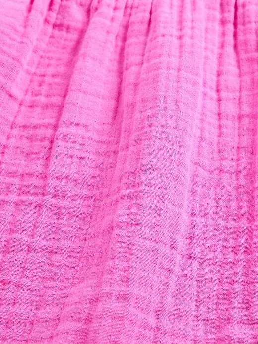 Saia longa em camadas de gaze de algodão Saia longa em camadas de gaze de algodão