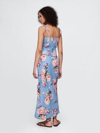 Saia midi em mistura de linho