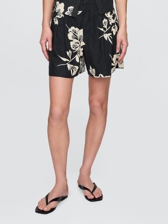 Shorts 365 de cintura alta em mistura de linho Shorts 365 de cintura alta em mistura de linho