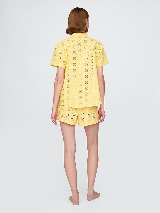 Shorts Boxer de Popeline com Ilhós Shorts Boxer de Popeline com Ilhós