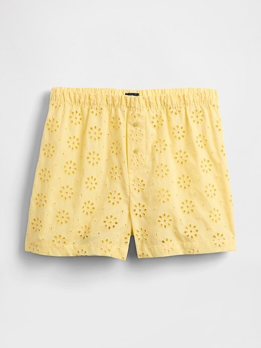 Shorts Boxer de Popeline com Ilhós Shorts Boxer de Popeline com Ilhós