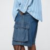 Shorts cargo jeans largos de 11″