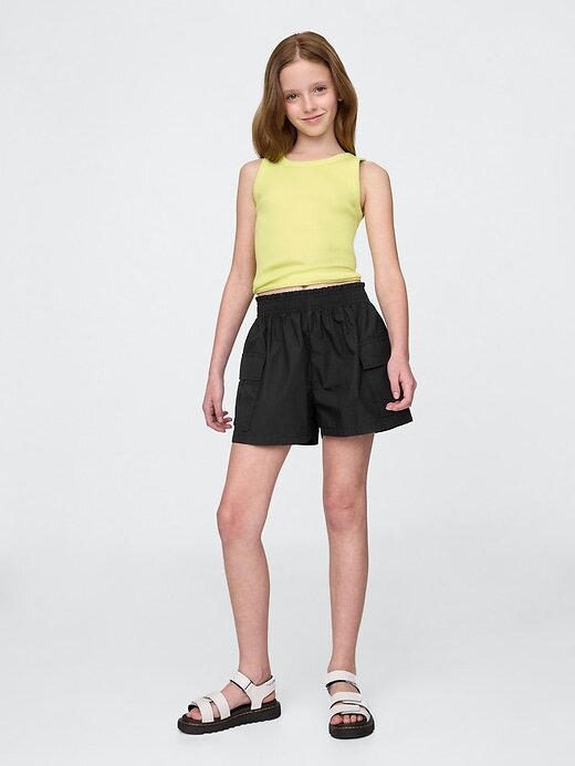 Shorts cargo popeline fáceis para crianças Shorts cargo popeline fáceis para crianças