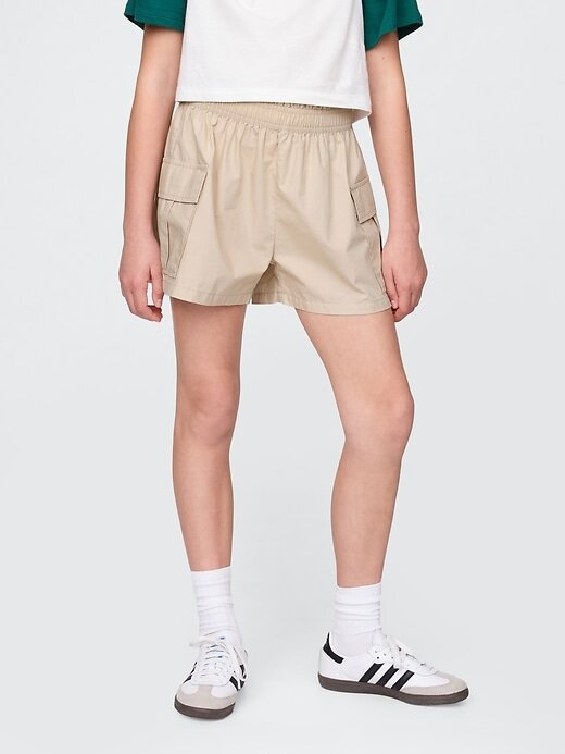 Shorts cargo popeline fáceis para crianças Shorts cargo popeline fáceis para crianças
