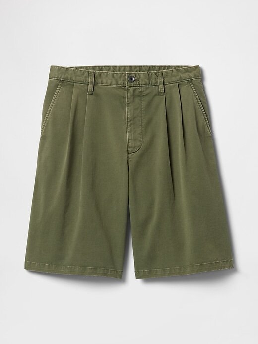 Shorts cáqui plissados Shorts cáqui plissados