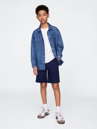 Shorts cáqui relaxado infantil de 7″