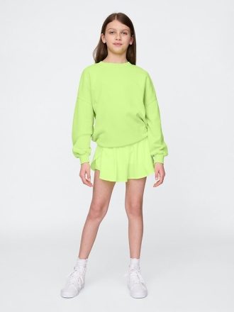 Shorts de corrida infantil com bainha borboleta e secagem rápida