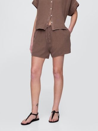 Shorts de gaze de algodão Easy