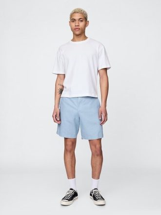 Shorts de linho e algodão de 8″