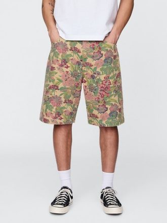 Shorts de lona floral