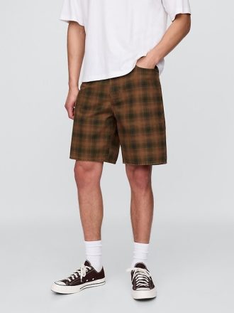 Shorts de lona xadrez