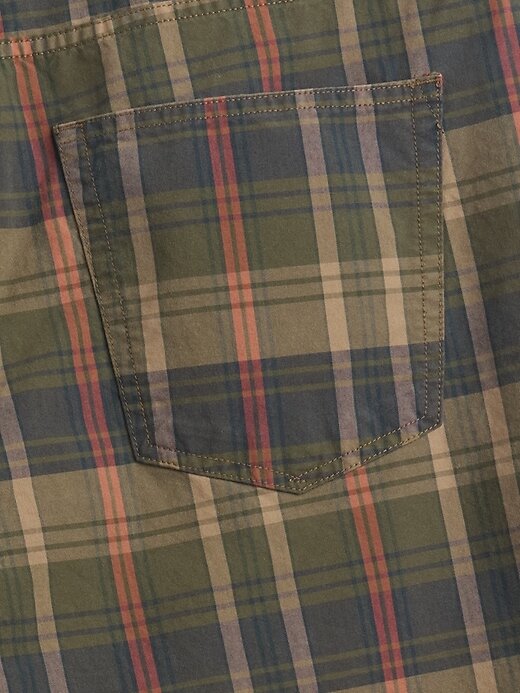 Shorts de lona xadrez relaxados Shorts de lona xadrez relaxados