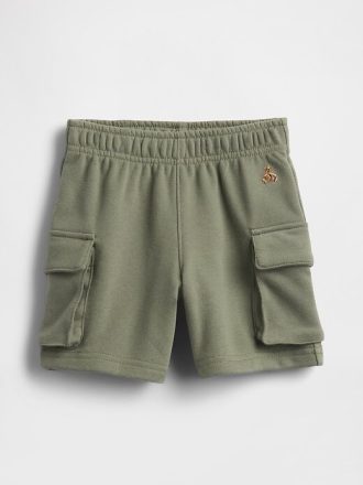Shorts de moletom cargo vintage macio para bebês e crianças pequenas