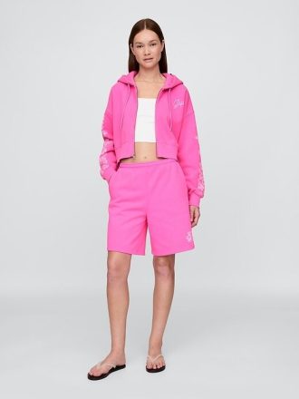 Shorts de moletom vintage macio Lilo & Stitch para adultos