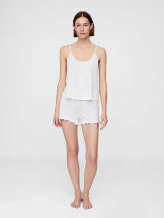 Shorts de pijama com babados