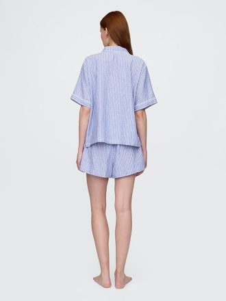 Shorts de pijama de linho misto