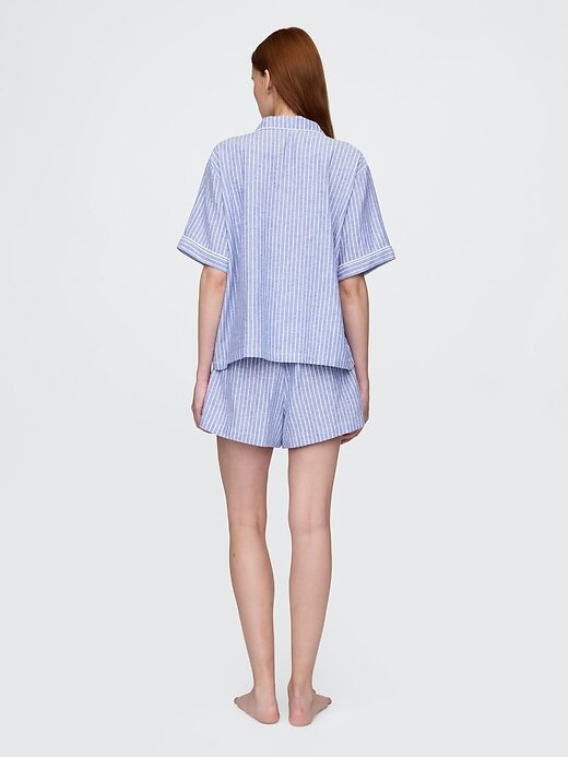 Shorts de pijama de linho misto Shorts de pijama de linho misto