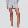 Shorts de popeline listrados de algodão orgânico Shorts de popeline listrados de algodão orgânico