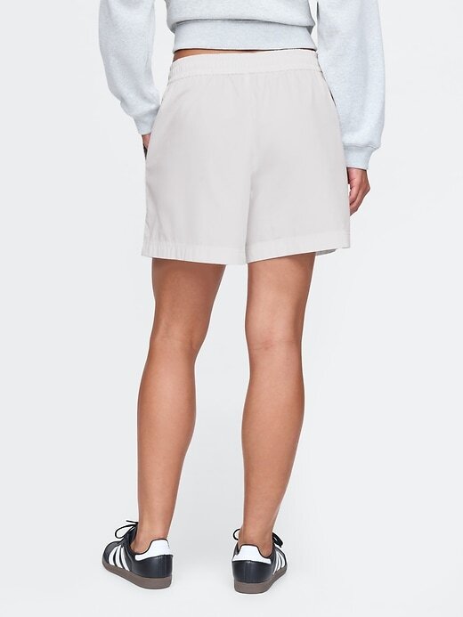 Shorts de popeline listrados de algodão orgânico Shorts de popeline listrados de algodão orgânico