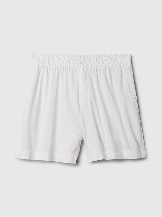 Shorts de popeline listrados de algodão orgânico Shorts de popeline listrados de algodão orgânico