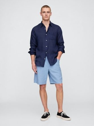 Shorts Easy de Linho e Algodão de 9″