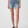 Shorts jeans de cintura média estilo namorada de 5″