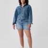 Shorts jeans de cintura média estilo namorada de 5″