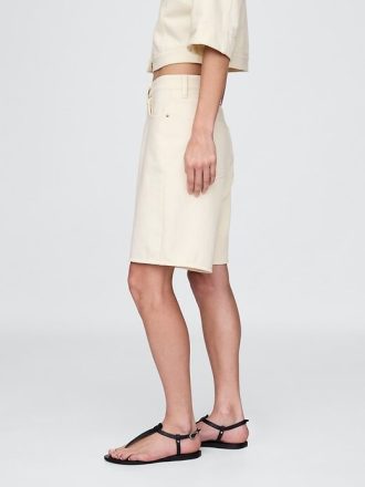 Shorts jeans French Terry de cintura média de 11″