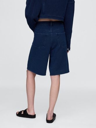 Shorts jeans French Terry de cintura média de 11″